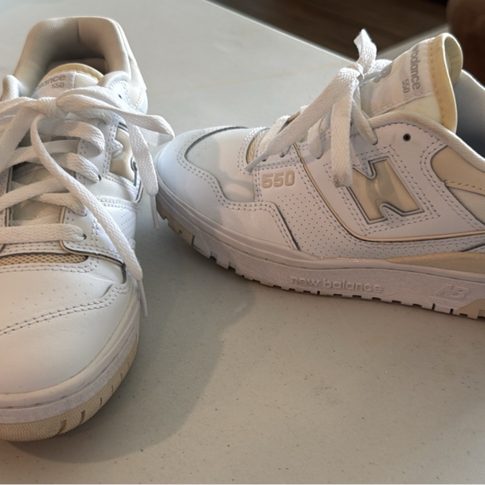 New Balance White 550 Low-Top Sneakers